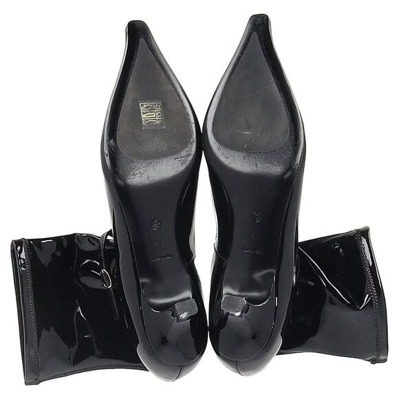 Pre Loved The Row Vintage Ankle Boots Buckle Women black High Heel Boots - Picture 6 of 6